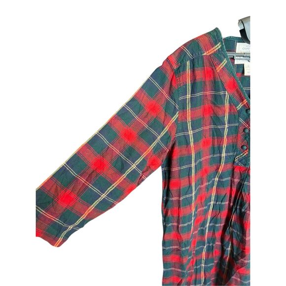 Victoria Secret Country S Retro Oversize Cotton Plaid Long Sleeve Nightshirt - Picture 3 of 5